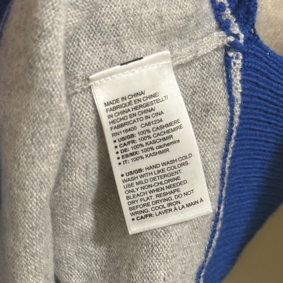 Lark & Ro Womens Cashmere Colorblock Pullover Crewneck Sweater Top Large Pink - Picture 6 of 6